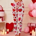 thumbnail image 1 of Visit the JURANMO Store Womens Running Leggings Cute Heart Graphic High Waist Casual Spring Tight Pants Soft Stretch Yoga Pants Valentine's Day Gifts Pink XXXL, 1 of 10