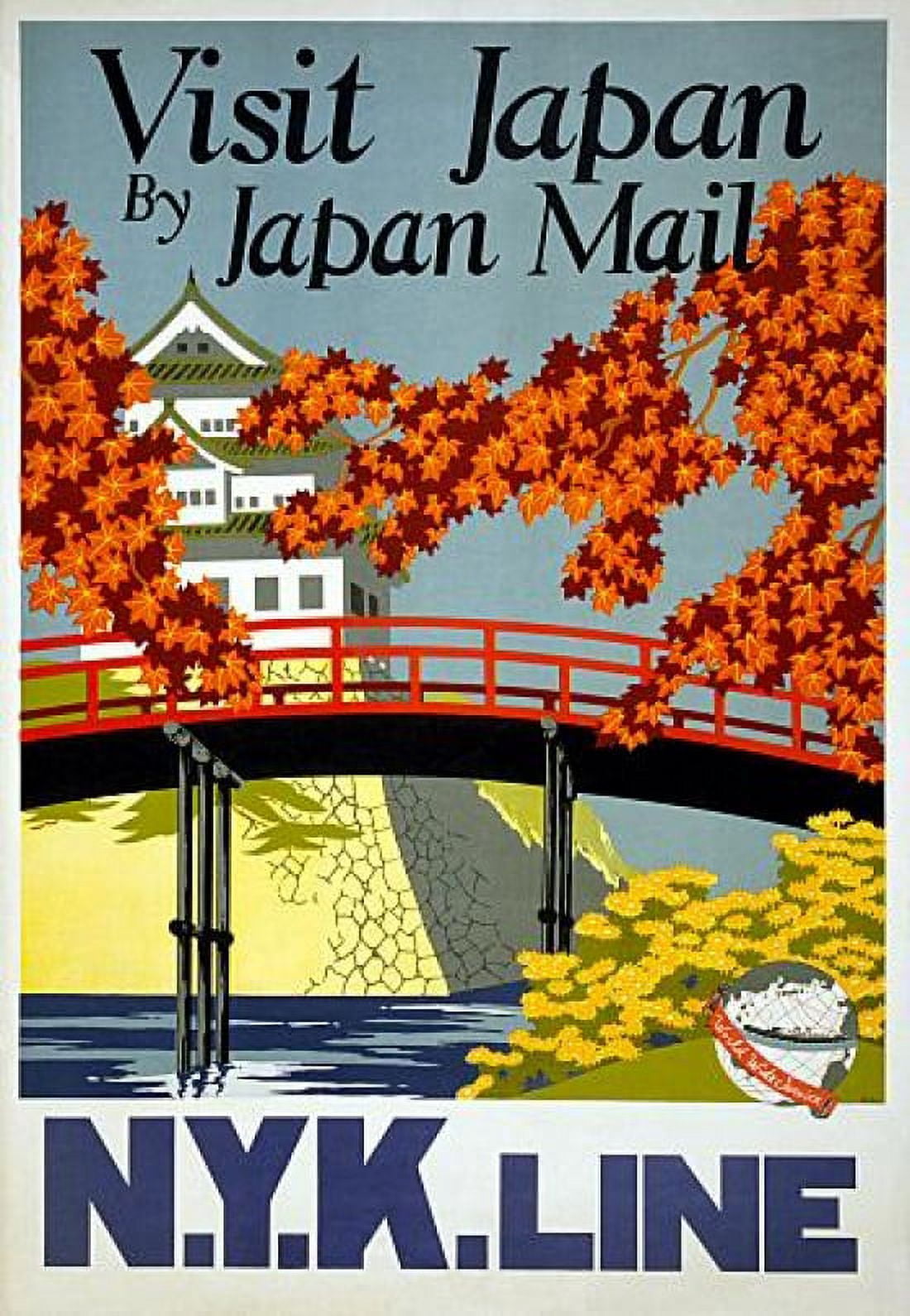 Visit Japan by Japan Mail Travel Canvas Art -  (36 x 54)