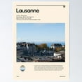 thumbnail image 1 of Visit Lausanne, Switzerland (Travel Poster) Poster Wall Art, Modern Wall Decor For Living Room Bedroom, 8x12 UNFRAMED, 1 of 2