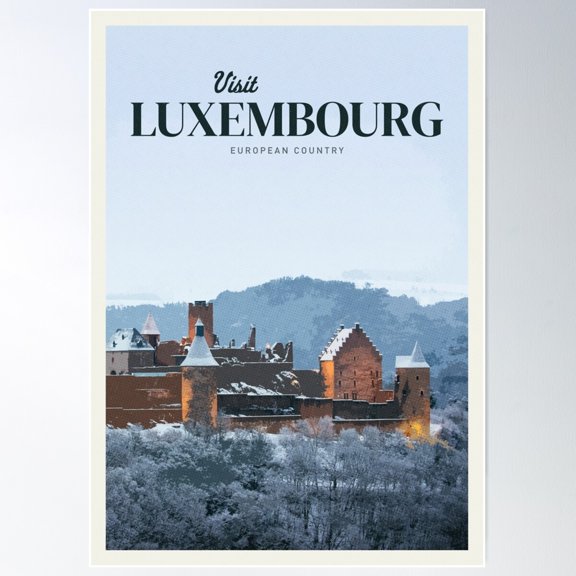 Visit Luxembourg Poster Wall Art, Modern Wall Decor For Living Room Bedroom, 8x12 UNFRAMED