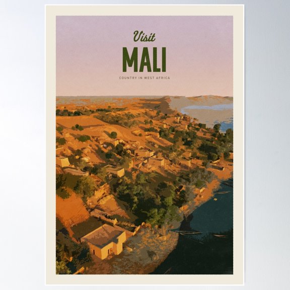 Visit Mali Poster Wall Art, Modern Wall Decor For Living Room Bedroom, 16x24 UNFRAMED
