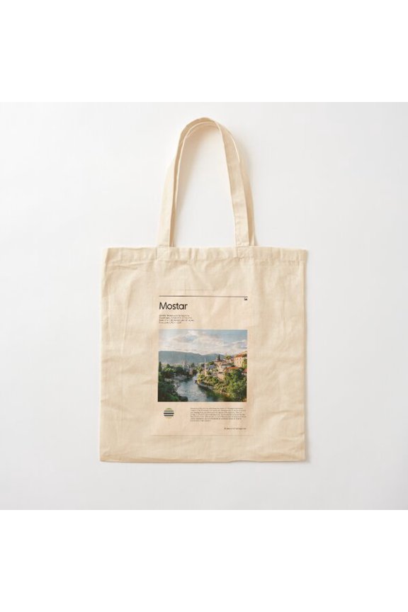Visit Mostar, Bosnia And Herzegovina (Travel ) Canvas Tote Bags, Reusable Shopping Bag