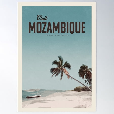 Visit Mozambique Poster Wall Art, Modern Wall Decor For Living Room Bedroom, 8x12 UNFRAMED