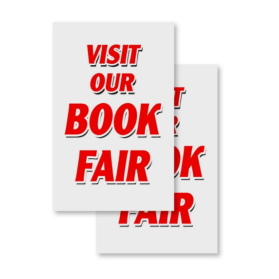 Visit Our Book Fair (2-PACK) 24" x 36" Vinyl Decals | Sign Insert Peel & Stick Decals Stickers Window Signs