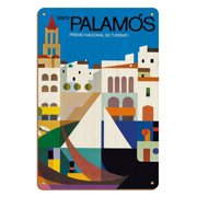 Visit Palam s Spain - Vintage Travel Poster by Ernest Moradell c.1967 - 8 x 12 inch Vintage Wood Art Sign