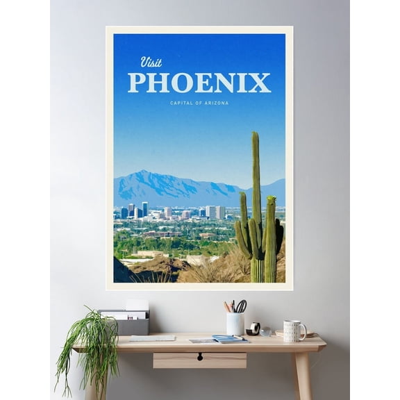 Visit Phoenix Poster Wall Art, Modern Wall Decor For Living Room Bedroom, 12x18 UNFRAMED