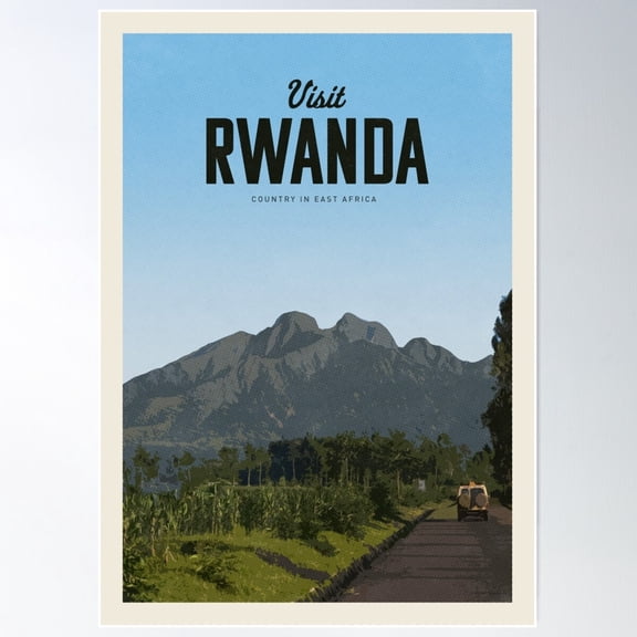 Visit Rwanda Poster Wall Art, Modern Wall Decor For Living Room Bedroom, 8x12 UNFRAMED