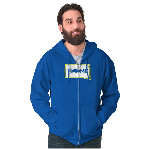 Visit South Dakota Home State Travel Unisex Fleece Graphic Zip Up Hoodie Brisco Brands 4X