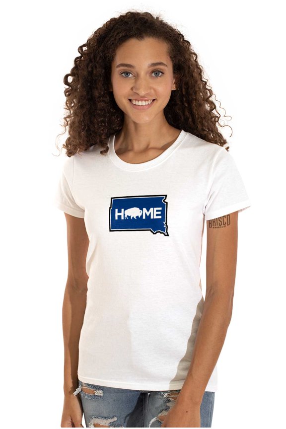 Visit South Dakota Home State Travel Womens Slim Fit Graphic Tee Brisco Brands L
