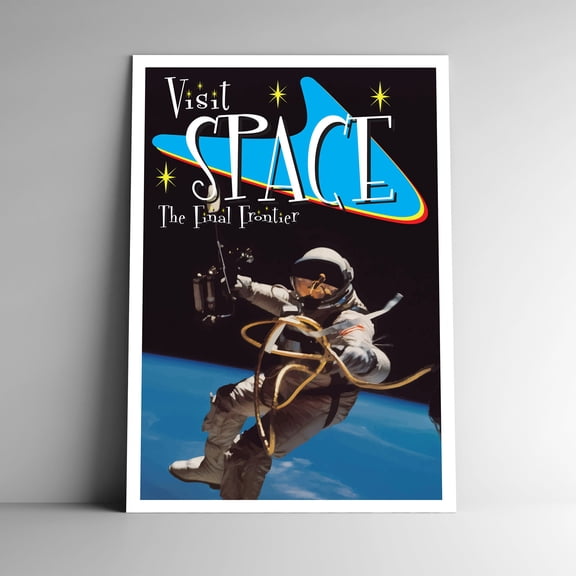 Visit Space Vintage Travel Poster / Postcard WPA Style Retro 1950s 1960s Art Print