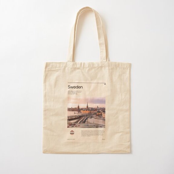 Visit Sweden (Travel ) Canvas Tote Bags, Reusable Shopping Bag