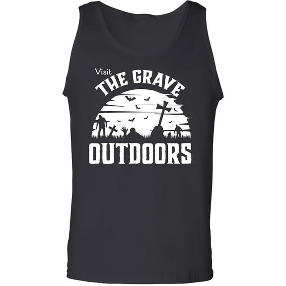 Visit The Grave Outdoors Adult Tank Top