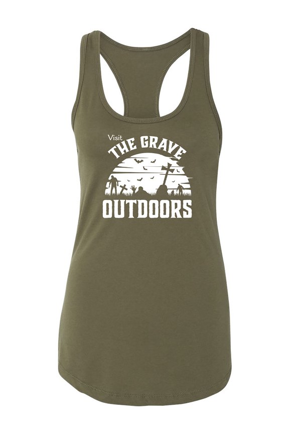 Visit The Grave Outdoors Racerback Tank
