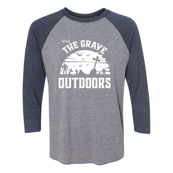Visit The Grave Outdoors Unisex 3/4 Sleeve Baseball Raglan Tee