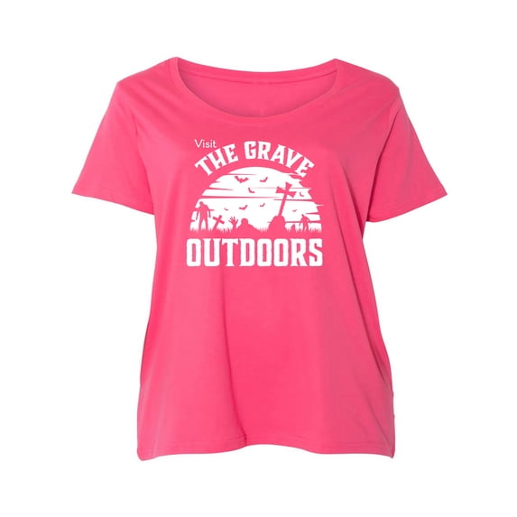 Visit The Grave Outdoors Womens Plus Size Scoopneck Tee