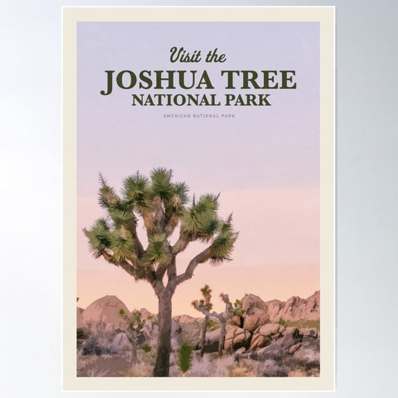 Visit The Joshua Tree National Park Poster Wall Art, Modern Wall Decor For Living Room Bedroom, 24x36 UNFRAMED