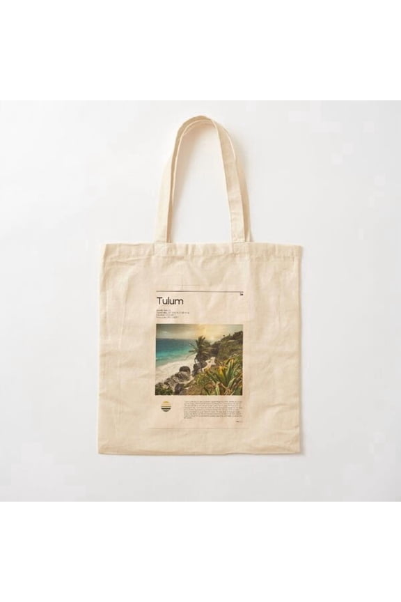 Visit Tulum, Mexico (Travel ) Canvas Tote Bags, Reusable Shopping Bag