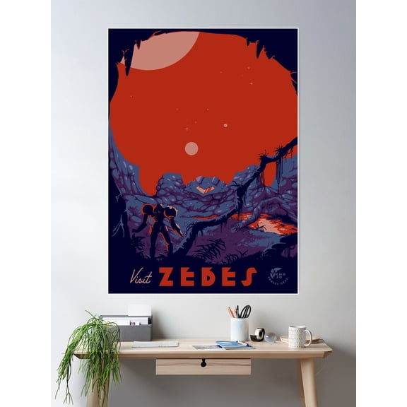 Visit Zebes Poster Wall Art, Modern Wall Decor For Living Room Bedroom, 8x12 UNFRAMED