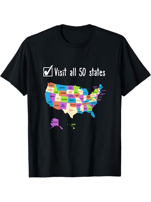 Visit all 50 states Gift USA Bucket list T-Shirt