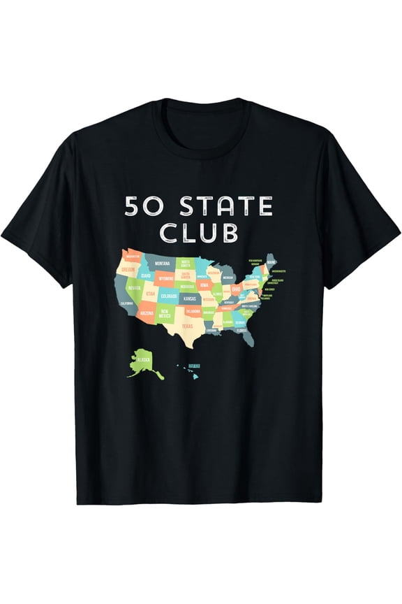 Visit all 50 states shirt, USA map t-shirt gift for travel