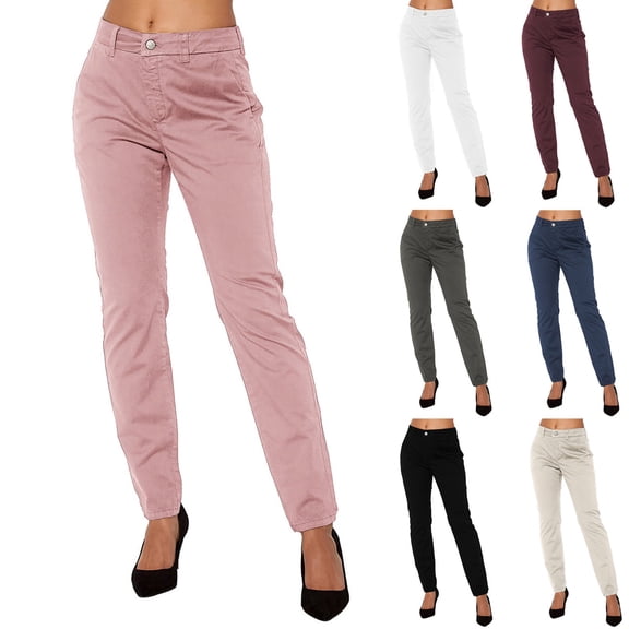 Visit the JURANMO Store Straight Leg Work Pants for Women Full Length High Waist Slim Fit Cargo Pant Business Casual Trousers Black XL