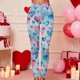 thumbnail image 1 of Visit the JURANMO Store Valentine Tight Pants for Women Heart Printed High Waist Valentines Leggings Fashion Holiday Legging Light Blue XL, 1 of 10