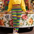 thumbnail image 1 of Visit the JURANMO Store Women Mardi Gras Pants Mask Graphic High Waist Carnival Themed Party Leggings Holiday Parade Tight Pant Multicolor XXXL, 1 of 10