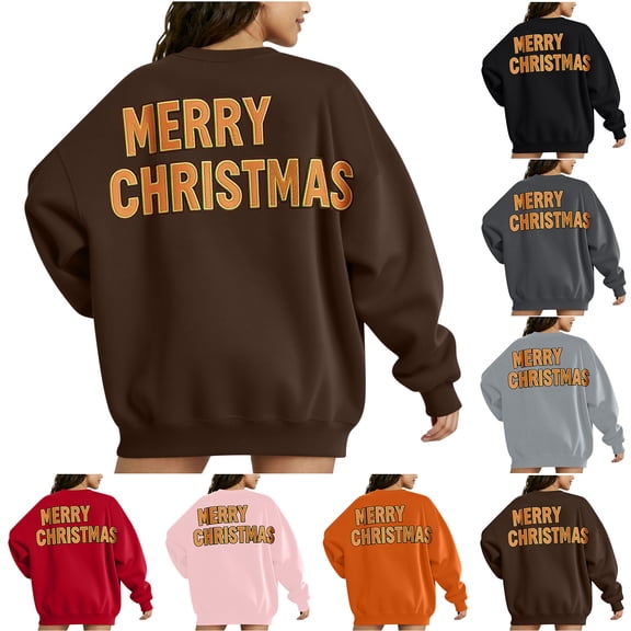 Visit the JURANMO Store Womens Ugly Santa Sweatshirt Round Neck Long Sleeve Christmas Pullover Tops Funny Graphic Xmas Sweatshirts Black L