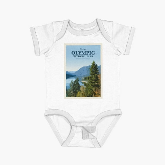 Visit the Olympic National Park Short Sleeve Baby One-Piece - 2475