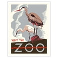 thumbnail image 1 of Visit the Zoo - Two Herons - WPA Federal Art Project - Vintage Travel Poster c.1936 - Fine Art Matte Paper Print (Unframed) 16x20in, 1 of 4