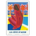 thumbnail image 1 of Visitez La Côte d’Azur - South of France - French Riviera - French Railways - Vintage Travel Poster by Bernard Villemot c.1968 - Master Art Print (Unframed) 12in x 18in, 1 of 4