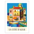 thumbnail image 1 of Visitez (Visit) La Côte D'Azur - France - French Riviera - Vintage Travel Poster by Jacques Nathan-Garamond c.1953 - Fine Art Matte Paper Print (Unframed) 18x24in, 1 of 4
