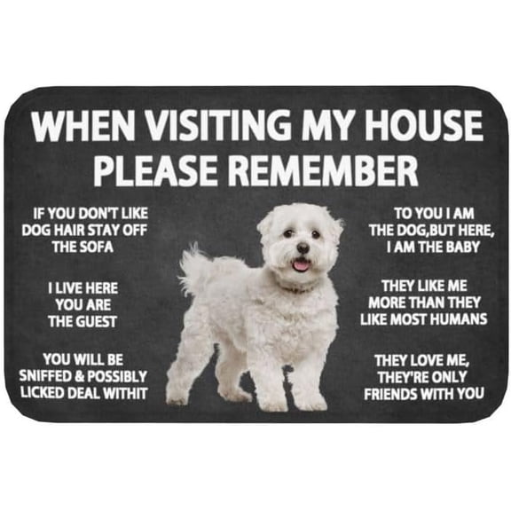 When Visiting My House Please Remember West Highland White Terrier Indoor Doormat Durable Welcome Front Door Mats Entryway Rugs Non-Slip Absorbent Area Rugs Resist Dirt Carpet for Room Decor
