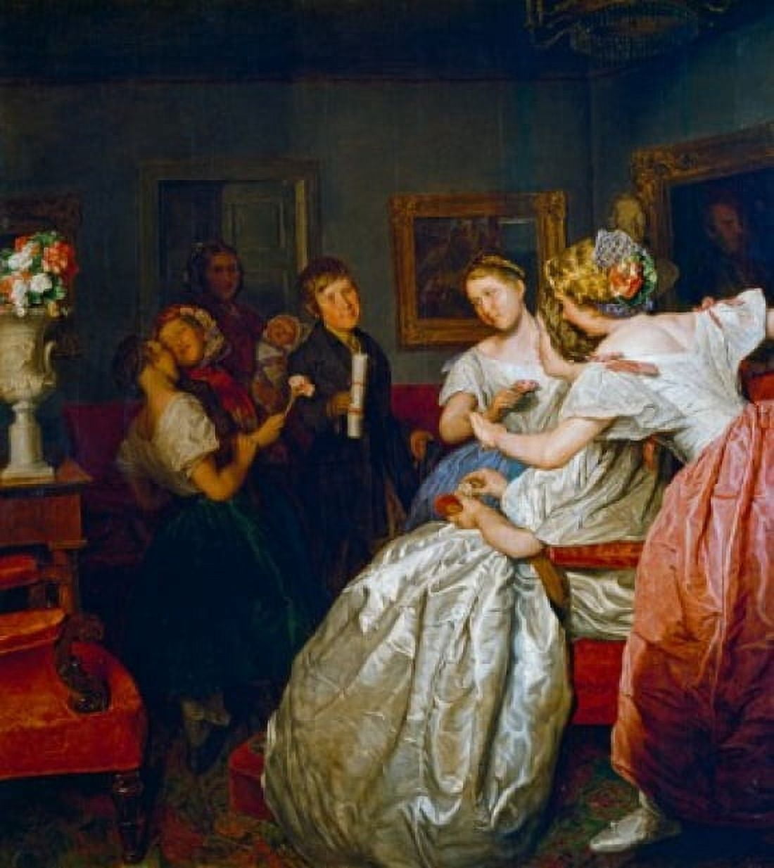 Visiting Mother by Ferdinand Georg Waldmuller oil painting (1793-1865) Canvas Art - Ferdinand Georg Waldmuller (18 x 24)