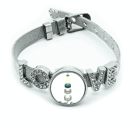 Visiting Seoul Tower in South Korea Bracelet Wristband Crystal Love Adjustable Bangle