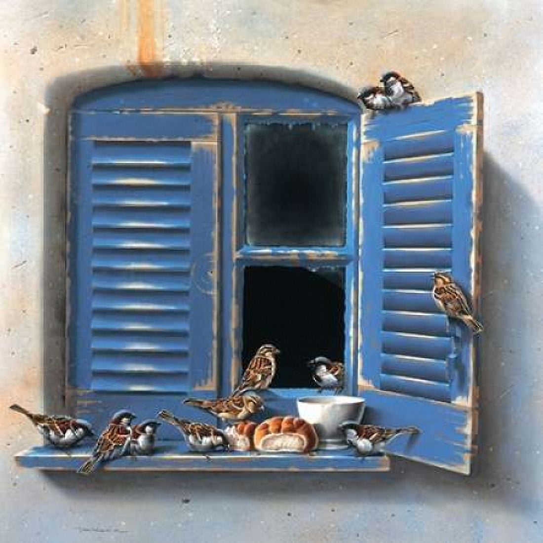 Visiting birds I Canvas Art - Jan Weenink (24 x 24)