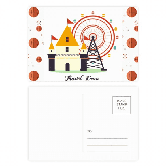 Visiting theme park in South Korea Basketball Postcard Set Thanks Card Mailing Side 20pcs