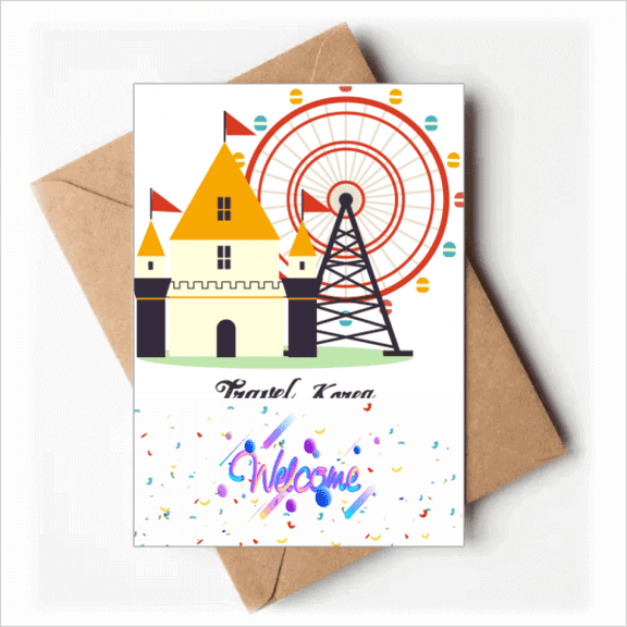 Visiting theme park in South Korea Welcome Back Greeting Cards Envelopes Blank
