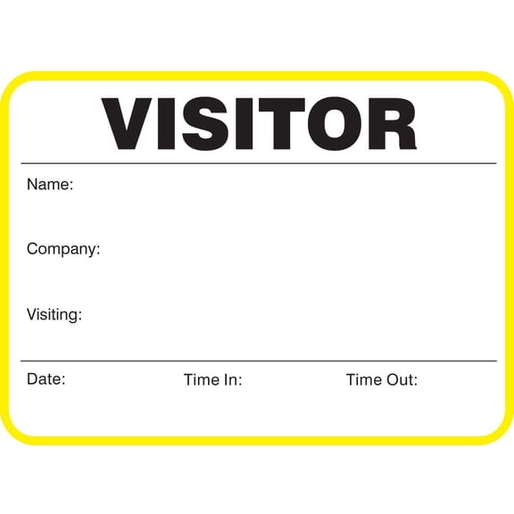 Visitor Badge Sign-in Book with Large Badges 3-1/2" x 2-1/2", Red, 400/Book