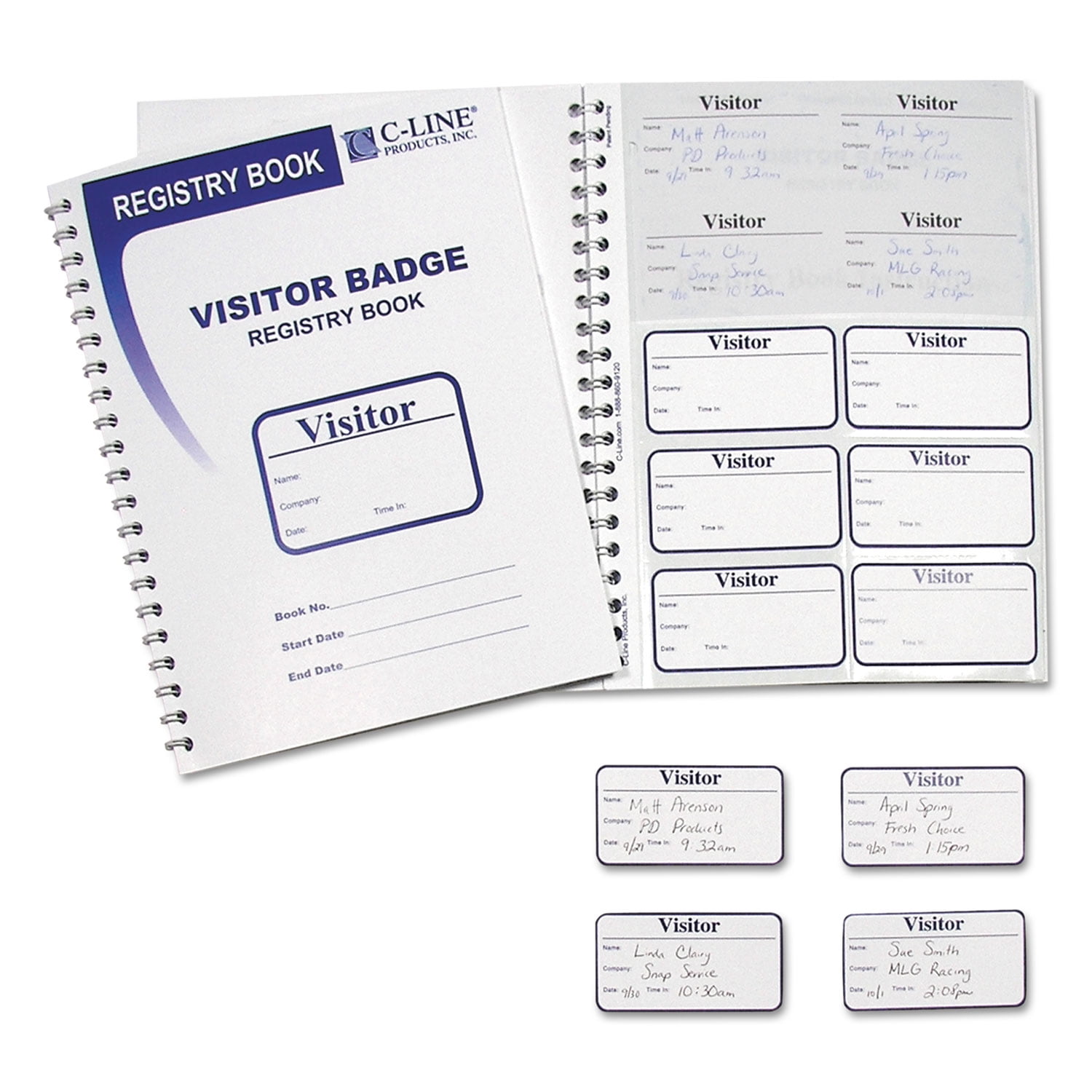 Visitor Badges with Registry Log, 3 5/8 x 1 7/8, White, 150 Badges/Box Visitor Badges with Registry Log, 3 5/8 x 1 7/8, White, 150 Badges/Box