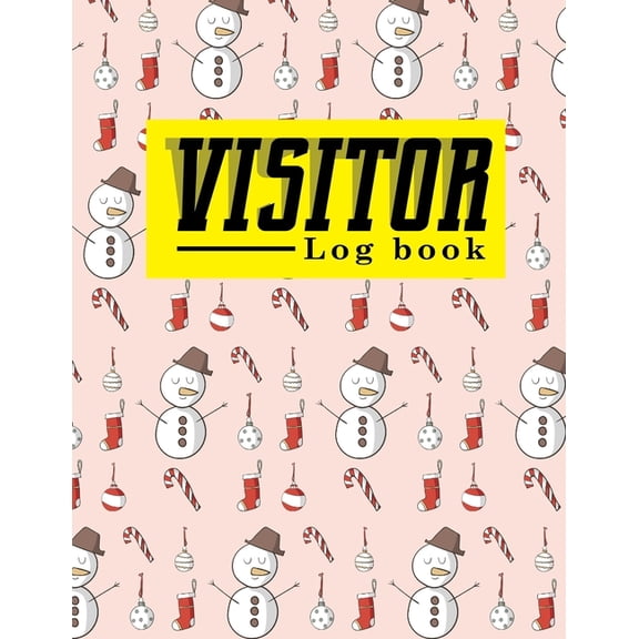 Visitor Log Book: Visitor Log Book: Visitor Entry Register Format, Visitor Sign In System, Visitor Register Format, Visitors Register Book, For Signing In and Out, 8.5 x 18, Christmas Cover (Paperback