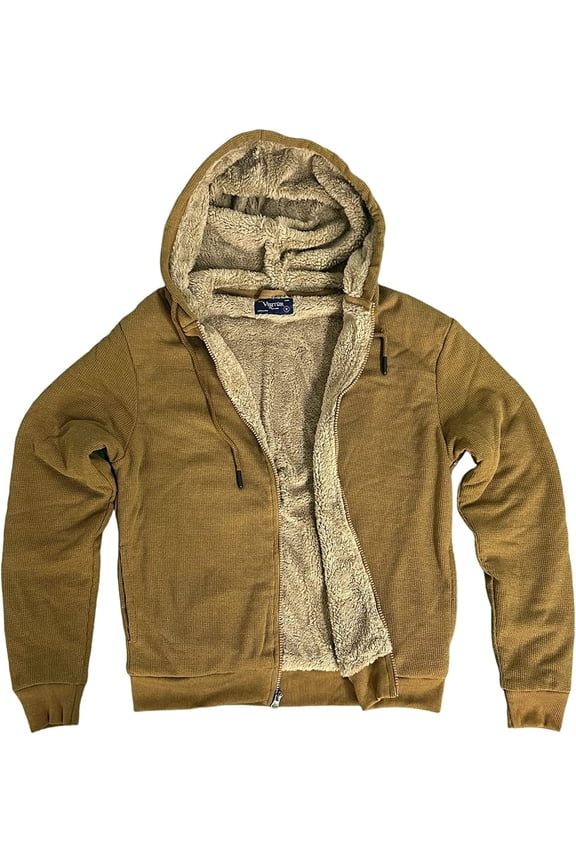 Men's Heavyweight Sherpa Lined Thermal Hoodie Jacket