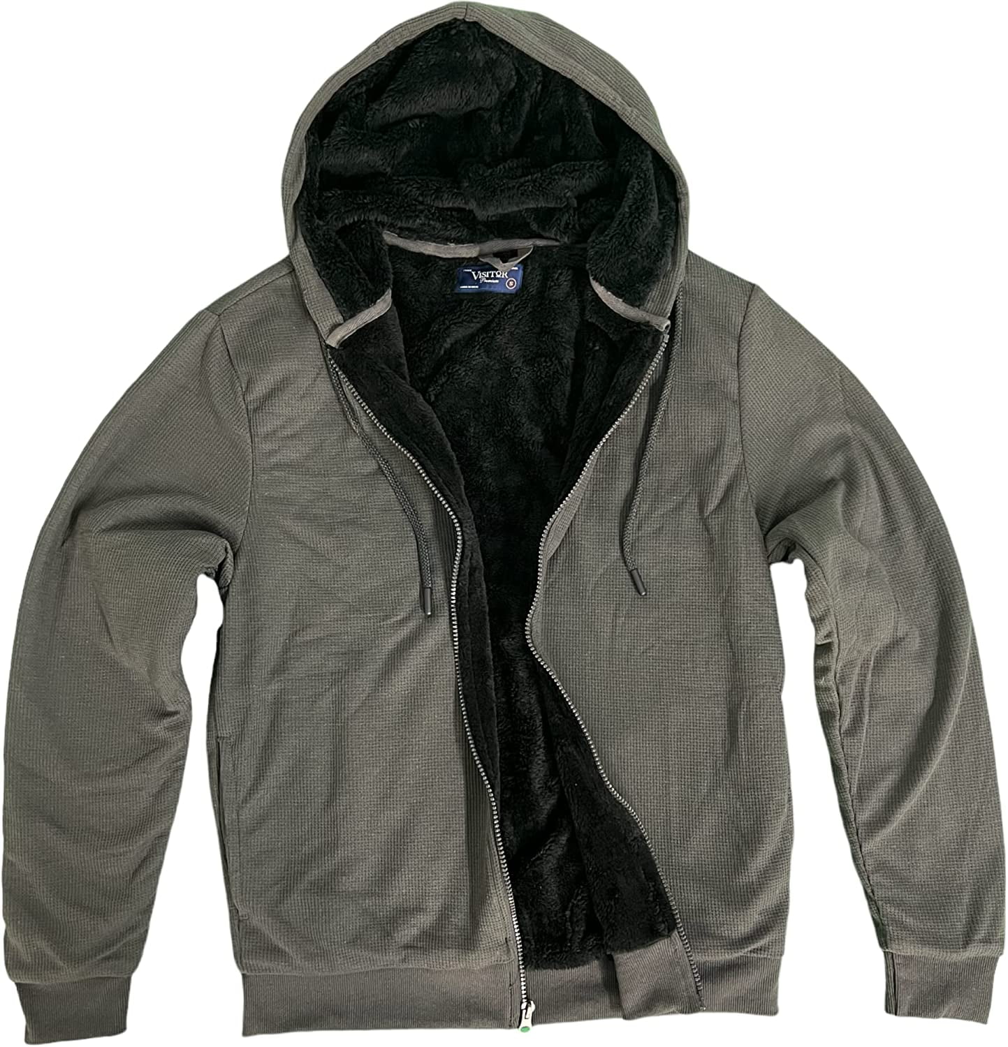 Visitor Men s Heavyweight Sherpa Lined Thermal Hoodie Jacket