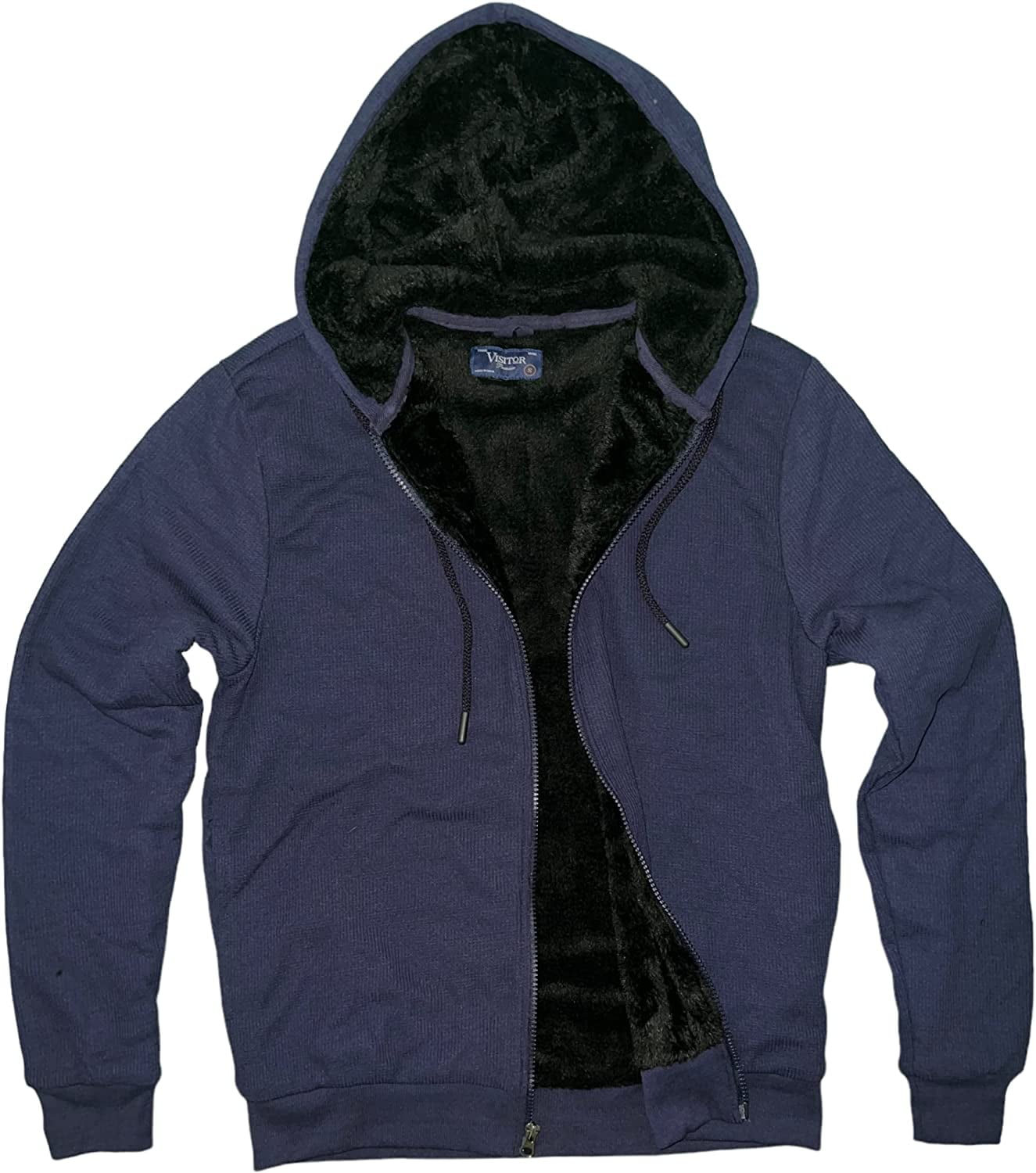 Visitor Men's Heavyweight Sherpa Lined Thermal Hoodie Jacket