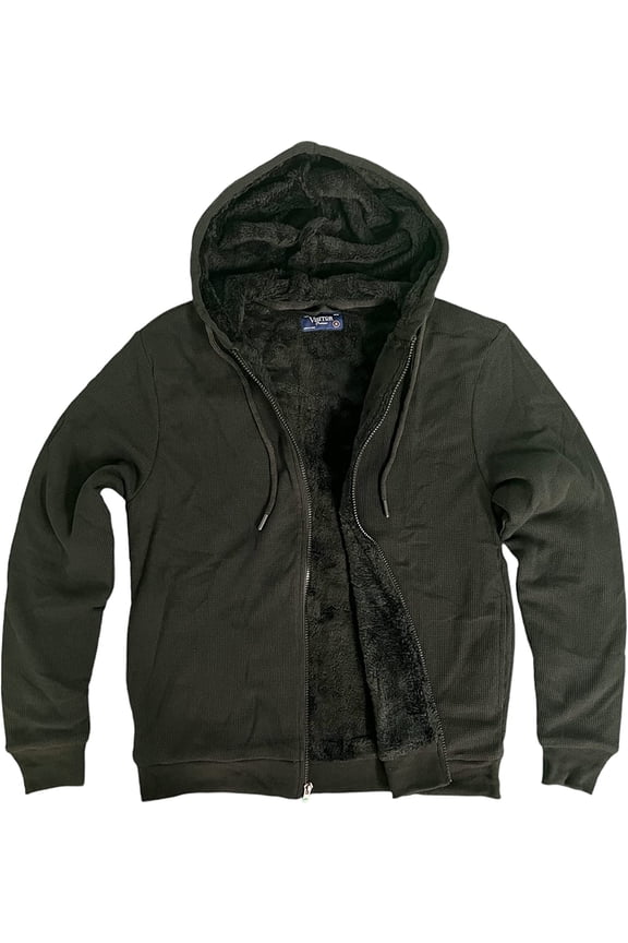 Men's Heavyweight Sherpa Lined Thermal Hoodie Jacket