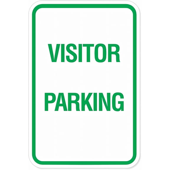 Visitor Parking - Green Parking Signs - 8"x12" Metal Sign, Visitor Parking Decor for Outdoor Indoor Home Business Office