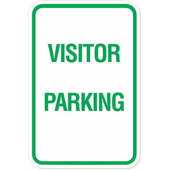 Visitor Parking - Green Parking Signs Metal Sign 12x16 Inch Notice Danger Warning Caution for Outdoor & Indoor