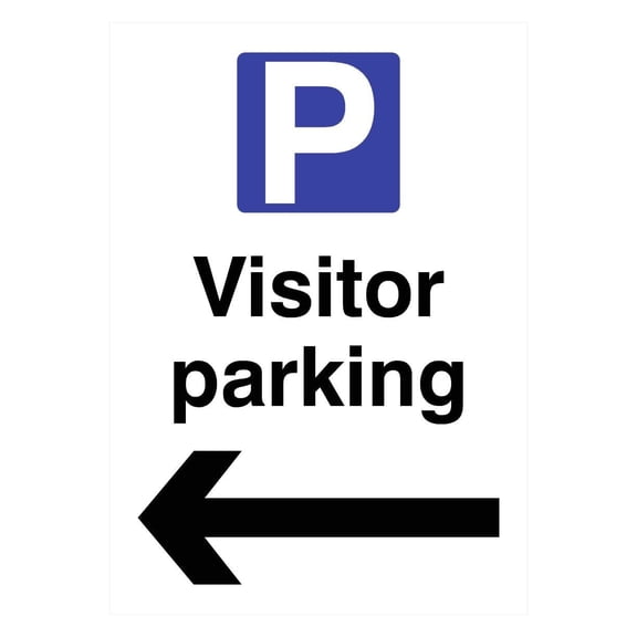 Visitor Parking Left Arrow P Sign Parking Signs & Permits Metal Sign - Caution Safety Warning Security Signs Indoor & Outdoor (Aluminum) Size: 8 x 12 inch