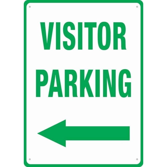 Visitor Parking Left Arrow Sign 8X12 Inch Rust Free Aluminum Easy To Read & Sturdy Keep Out Outdoor Metal Signs For Home Farm Yard