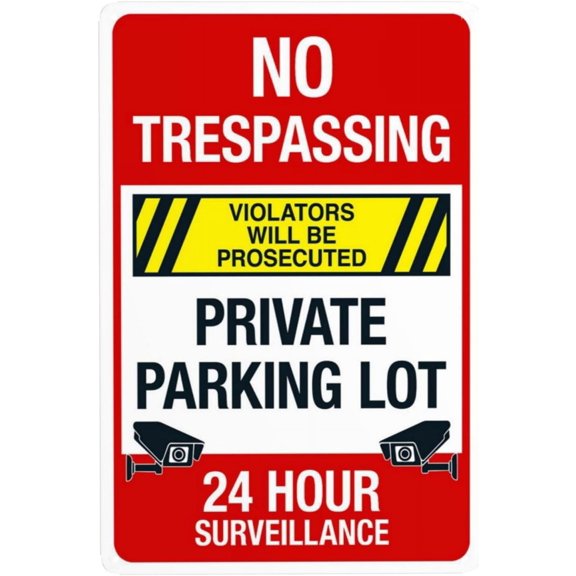 Visitor Parking No Overnight Parking Metal Warning Signs, Cautions Security Tin Sign, Safety Posted Signs for Street Business Wall Decor 8 x 12 Inch